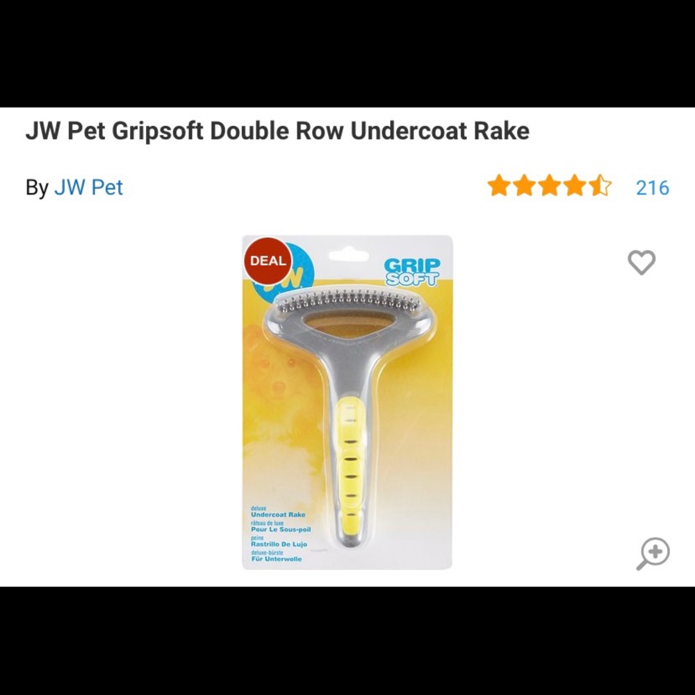 JW Pet Gripsoft Double Row Undercoat Rake